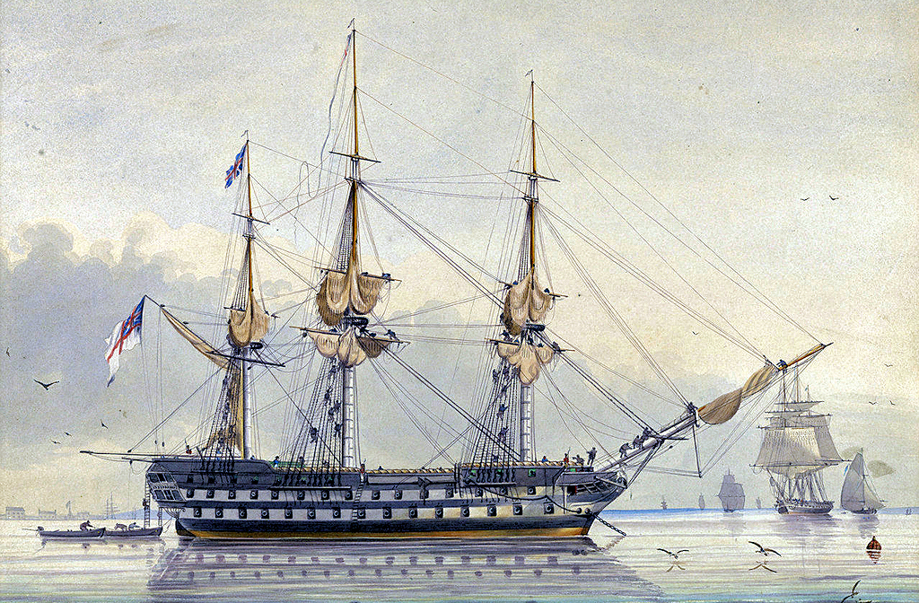 The 74 gun Téméraire-class ship HMS Donegal

